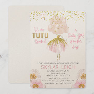 Invitación para baby shower de ballet bailarina
