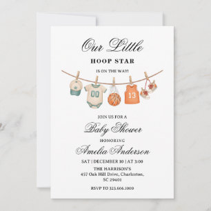 Invitación para baby shower de Baloncesto en la cu