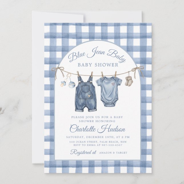 Invitación para baby shower de bebé con tema de me (Anverso)