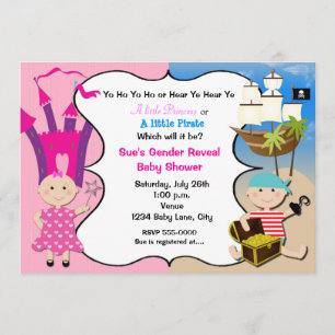 Invitación para baby shower de bebés princesas pir