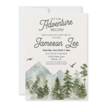 Invitación para baby shower de bosque y arbolado