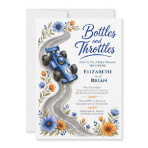 Invitación para baby shower de Bottles and Throttl