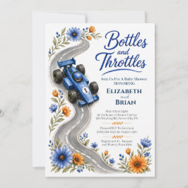 Invitación para baby shower de Bottles and Throttl