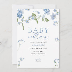 Invitación para Baby Shower de Boy Blue Baby in Bl