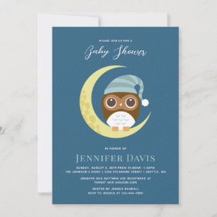Invitación para baby shower de búho