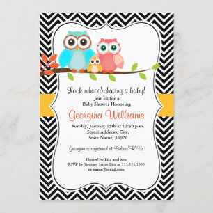 Invitación para Baby Shower de Búho Dulce