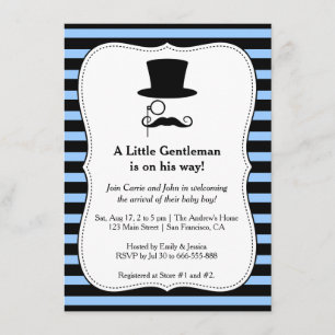 Invitación para baby shower de caballero hipster b