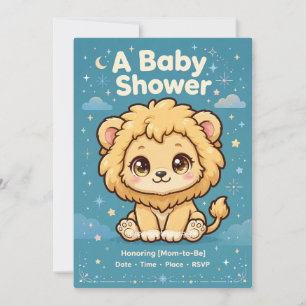 Invitación para baby shower de cachorro de león