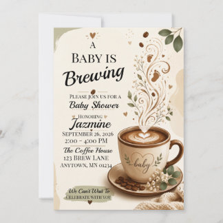 Invitación para Baby Shower de Café | El Bebé Está