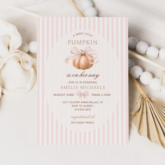 Invitación para Baby Shower de CALABAZA PEQUEÑA de