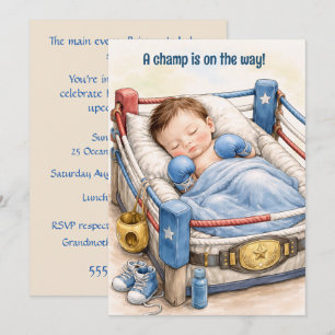 Invitación para Baby Shower de Campeón de Boxeo