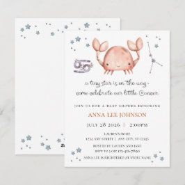 Invitación para Baby Shower de Cáncer Zodiacal