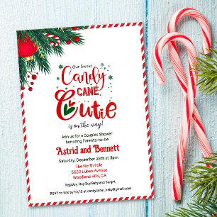Invitación para Baby Shower de Candy Cane Cutie Ho