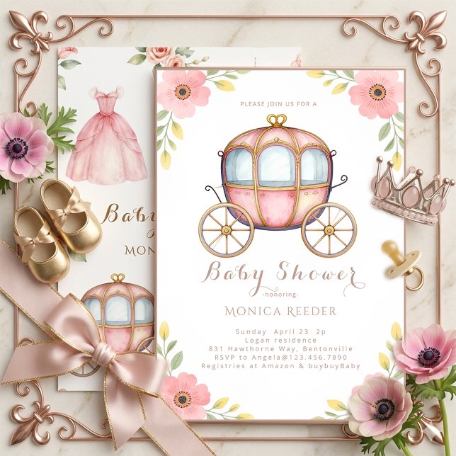 Invitación para Baby Shower de Carruaje de Princes (Subido por el creador)