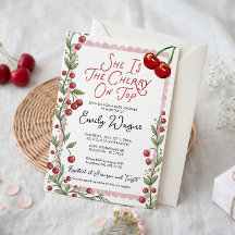 Invitación para Baby Shower de Cereza