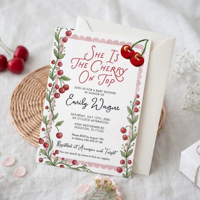 Invitación para Baby Shower de Cereza (Subido por el creador)