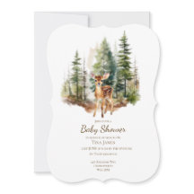 Invitación para Baby Shower de Ciervo Joven Adorab