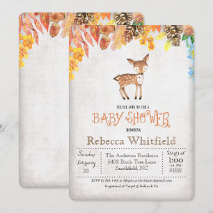 Invitación para Baby Shower de Ciervo Pequeño
