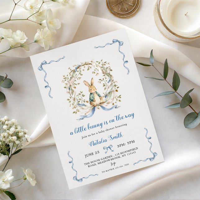 Invitación para baby shower de conejito bebé | Con (Subido por el creador)