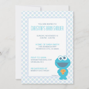 Invitación para Baby Shower de Cookie Monster