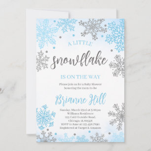 Invitación para Baby Shower de Copo de Nieve