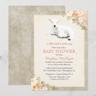 Invitación para Baby Shower de Corderito