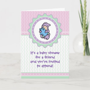 Invitación para baby shower de Cutietoots - Rosa/V