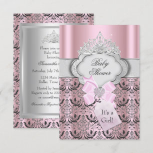 Invitación para baby shower de Damask & Tiara Prin