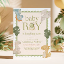 Invitación para Baby Shower de Dino Boy