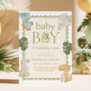 Invitación para Baby Shower de Dino Boy