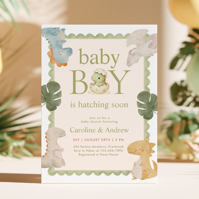Invitación para Baby Shower de Dino Boy (Subido por el creador)