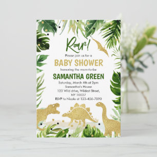 Invitación para Baby Shower de Dinosaurio