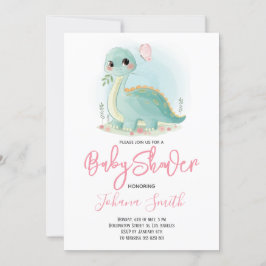 Invitación para baby shower de dinosaurio Dino