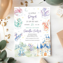 Invitación para Baby Shower de Dragón Pequeño
