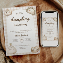 Invitación para Baby Shower de Dumpling Bebé Peque