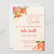 Invitación para Baby Shower de Durazno Dulce – Dur