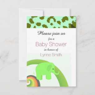 Invitación para baby shower de elefante bebé