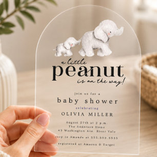 Invitación para Baby Shower de Elefante Cacahuete