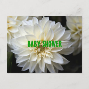 invitación para baby shower de flores de dalia bla