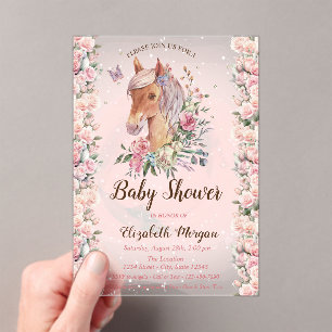 Invitación para Baby Shower de Flores de Ponis Ros