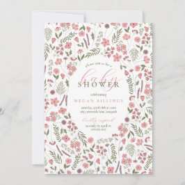 invitación para baby shower de flores silvestres -
