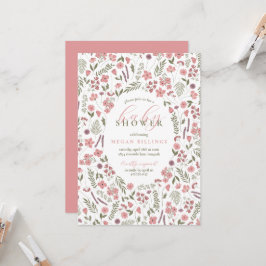 invitación para baby shower de flores silvestres -