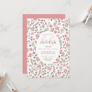 invitación para baby shower de flores silvestres -