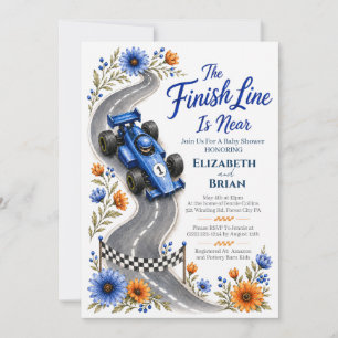Invitación para baby shower de Fórmula Uno Finish