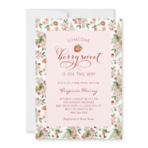 Invitación para Baby Shower de Fresas