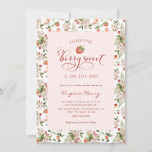 Invitación para Baby Shower de Fresas