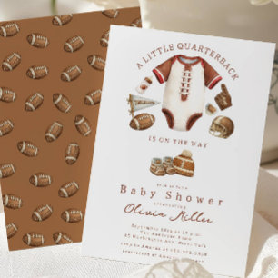 Invitación para baby shower de fútbol americano