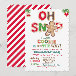 Invitación para baby shower de galleta de jengibre