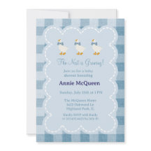 Invitación para Baby Shower de Ganso con Cuadros A