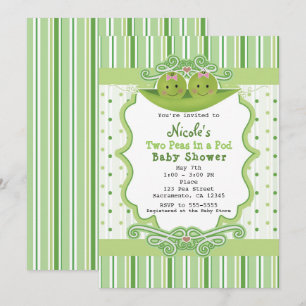 Invitación para baby shower de gemelas 'Dos guisan